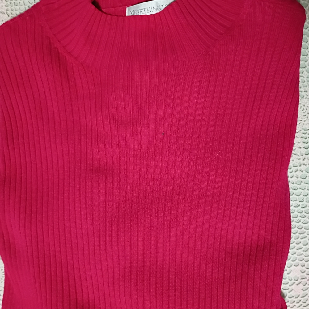 Worthington Women's Vibrant Pink Turtleneck Sweater